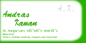 andras kaman business card